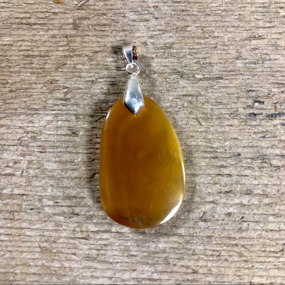 Handcrafted Citrine Agate Necklace Pendant